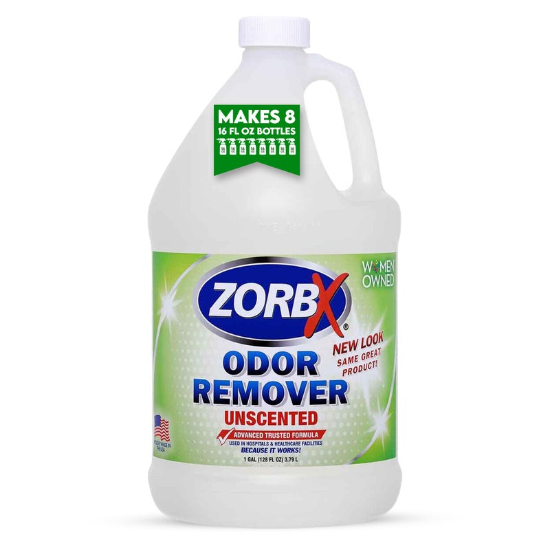 ZORBX Unscented Odor Eliminator Spray 128 Oz, 1 Gallon - Used in Hospitals & Healthcare Facilities - Advanced Trusted Odor Remover Formula - All-Purpose Deodorizer for Dog, Cat, Home, Carpet & Car - Image 1